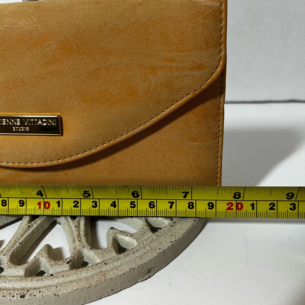 Adrienne Vittadini vegan tan faux suede wallet - Picture 8 of 8